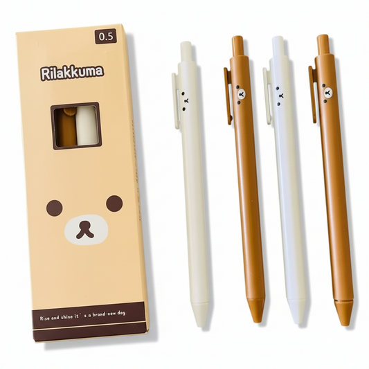 Set 4 Lápices Tinta Gel Negro Rilakkuma