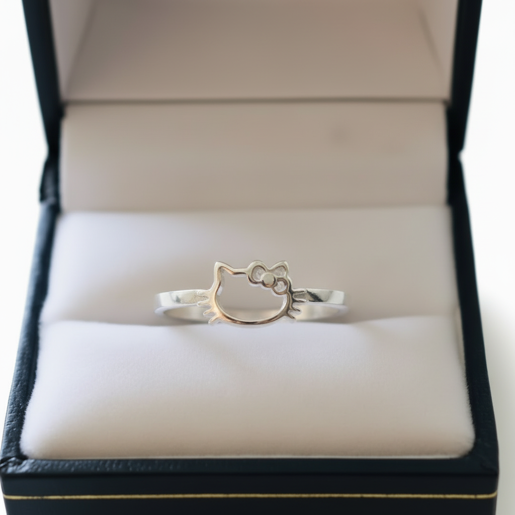 Anillo Hello Kitty de Plata Ajustable