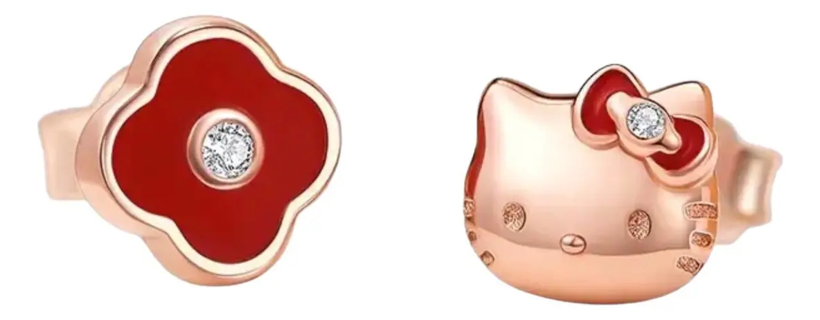 Aros Pequeños Sanrio de Plata Esterlina