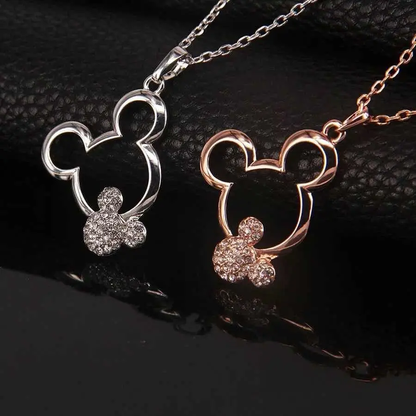 Set Collar y Aros Mickey Mouse Acero con Circonita Elegante