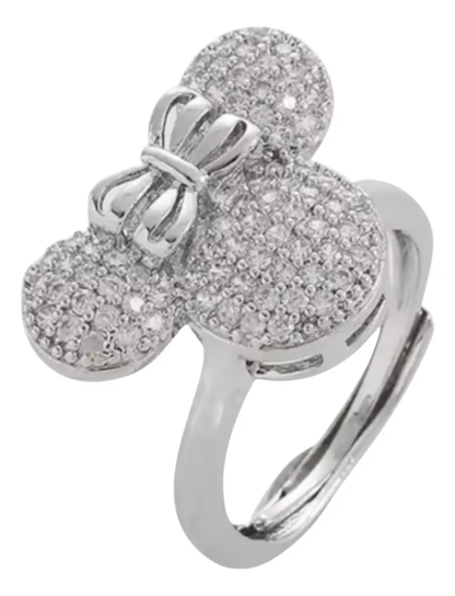 Conjunto Minnie Mouse Collar Aros y Anillo – Baño Oro con Circonita