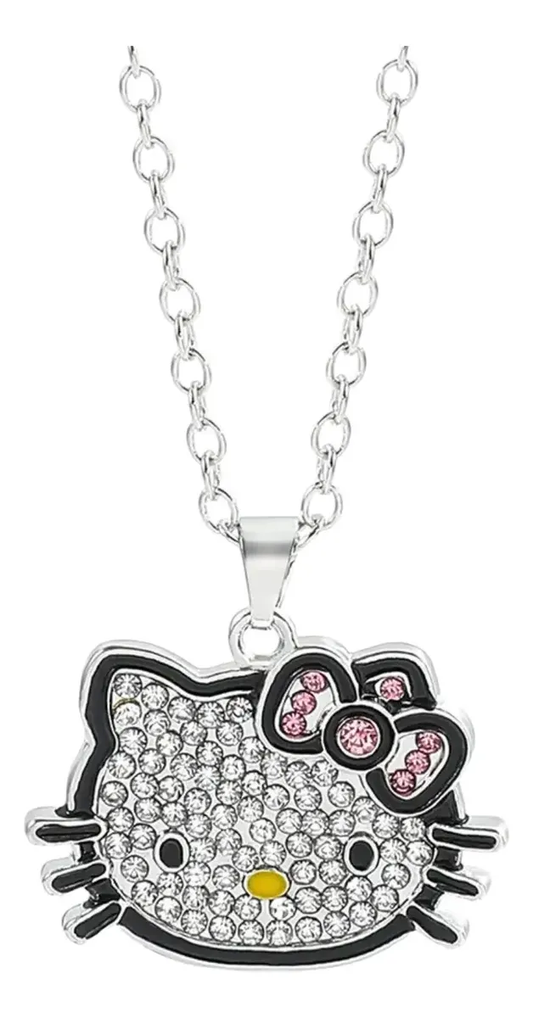 Collar Hello Kitty Circonita Bañado en Plata