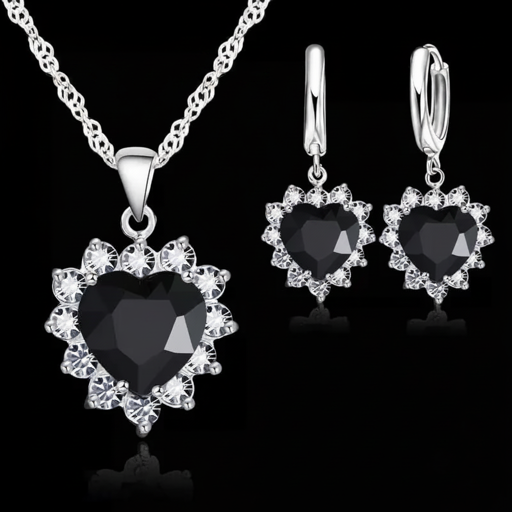 Conjunto Collar Y Aros de Plata Esterlina