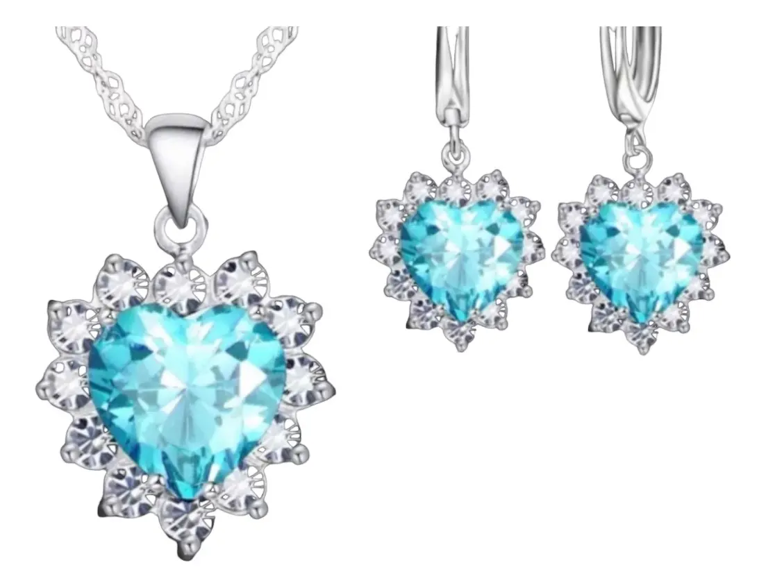 Conjunto Collar Y Aros de Plata Esterlina