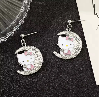 Collar & Aros Hello Kitty con Diseño de Luna