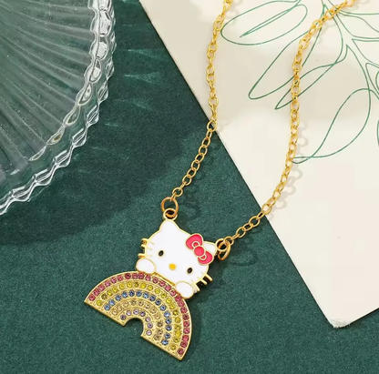 Collar & Aros Hello Kitty con Diseño de Luna