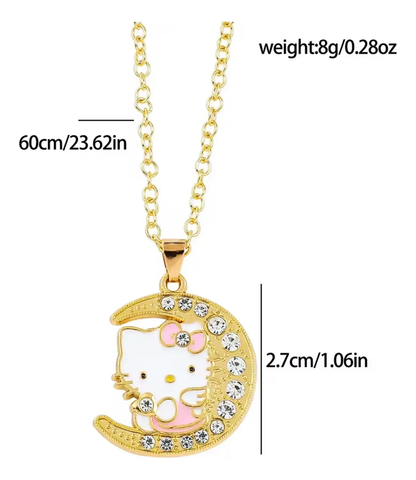 Collar & Aros Hello Kitty con Diseño de Luna