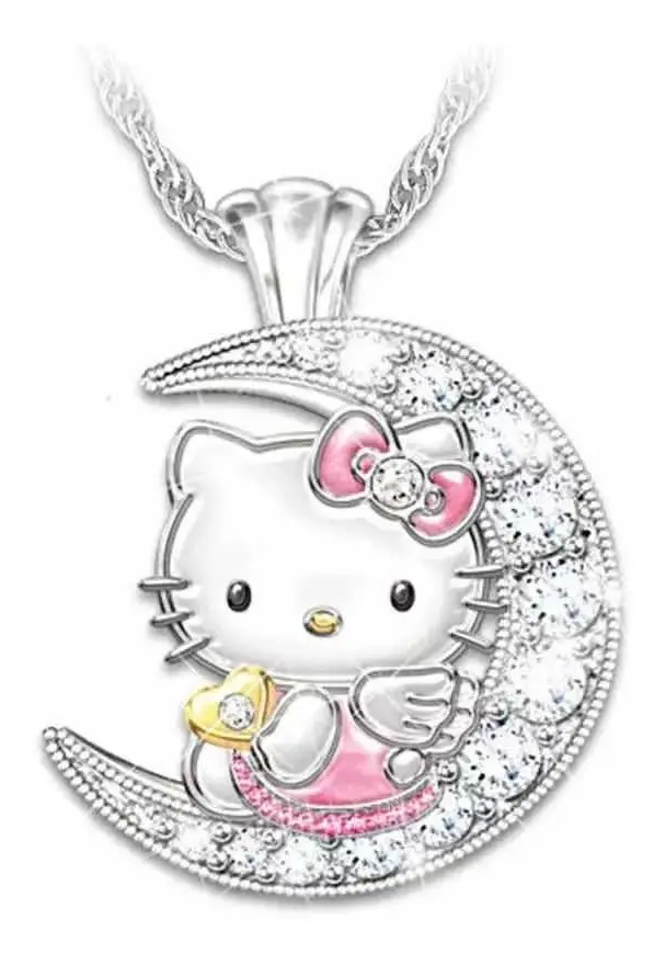 Collar & Aros Hello Kitty con Diseño de Luna