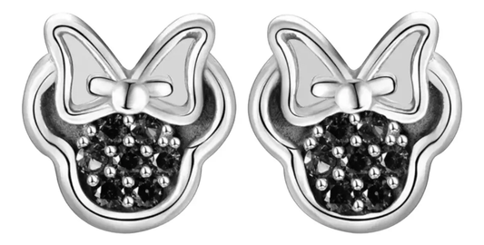 Aros Minnie Mouse de Plata Esterlina