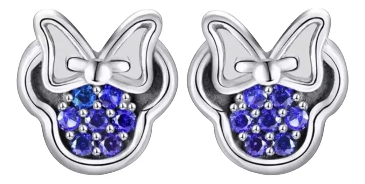 Aros Minnie Mouse de Plata Esterlina
