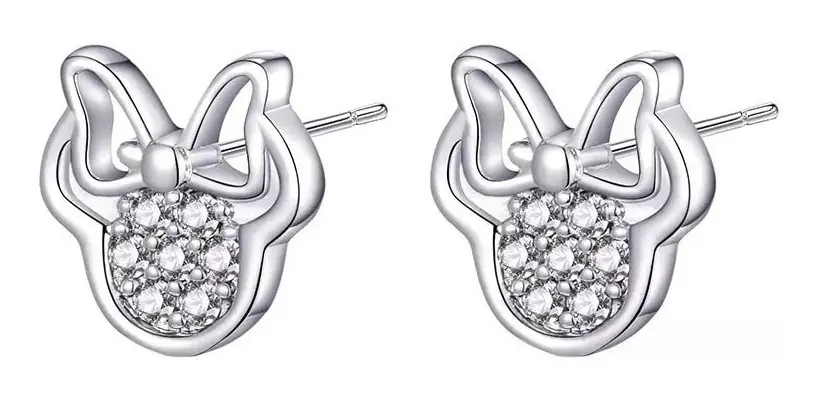 Aros Minnie Mouse de Plata Esterlina
