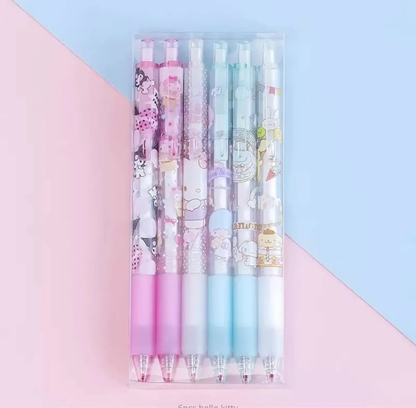 Set De 6 Lápices Kuromi Gel Negro