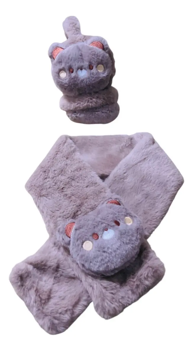 Set Bufanda y Orejeras de Peluche para Niños
