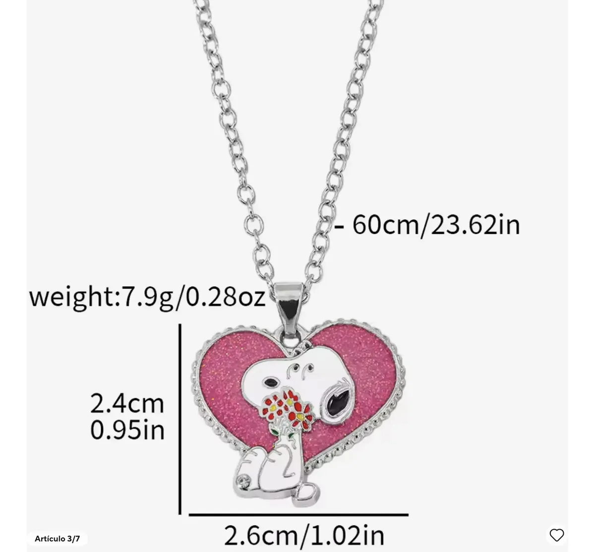 Collar Snoopy - Cadena 55 de cm