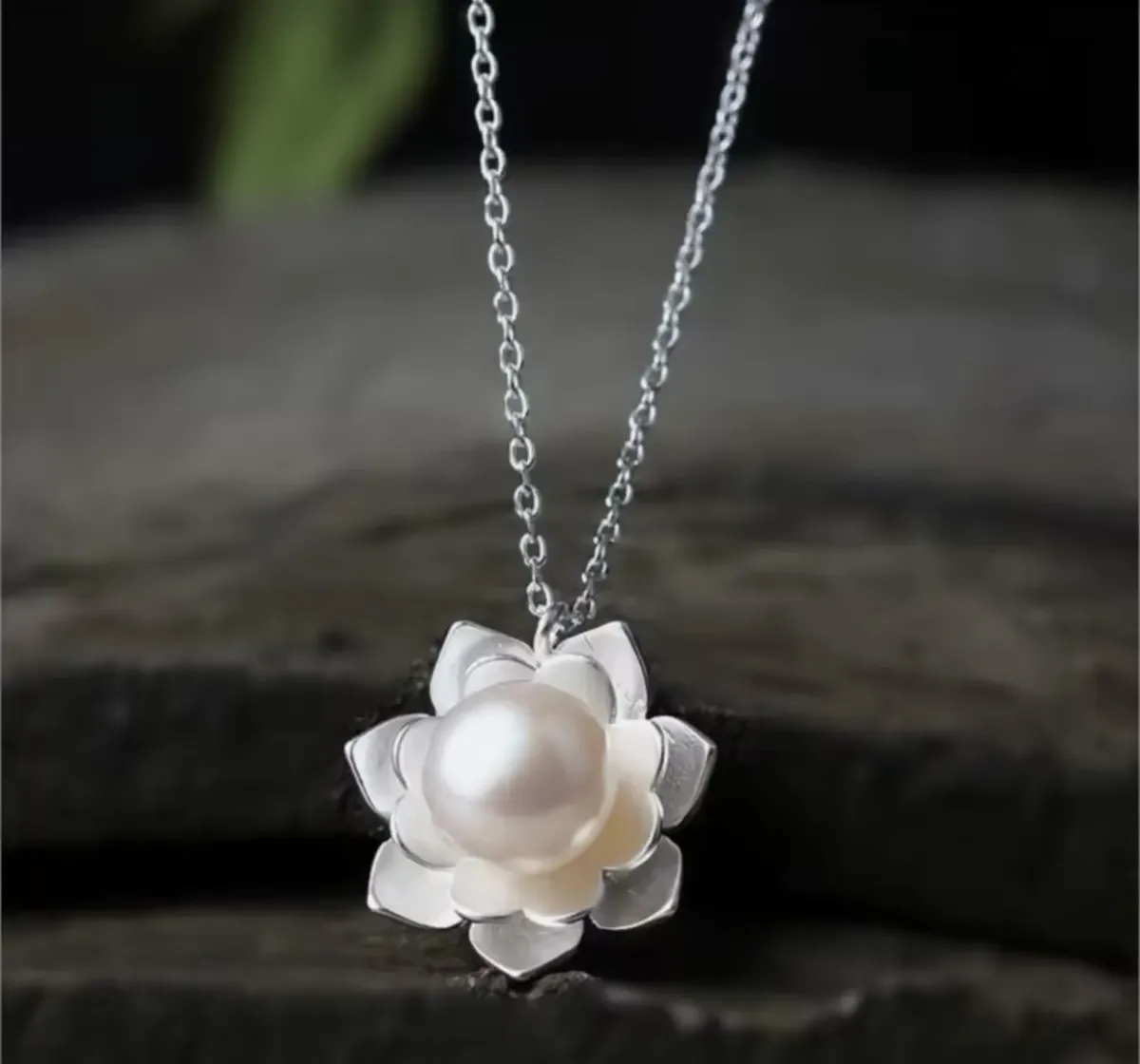 Collar Mujer Diseño Flor de Cerezo de Plata Esterlina