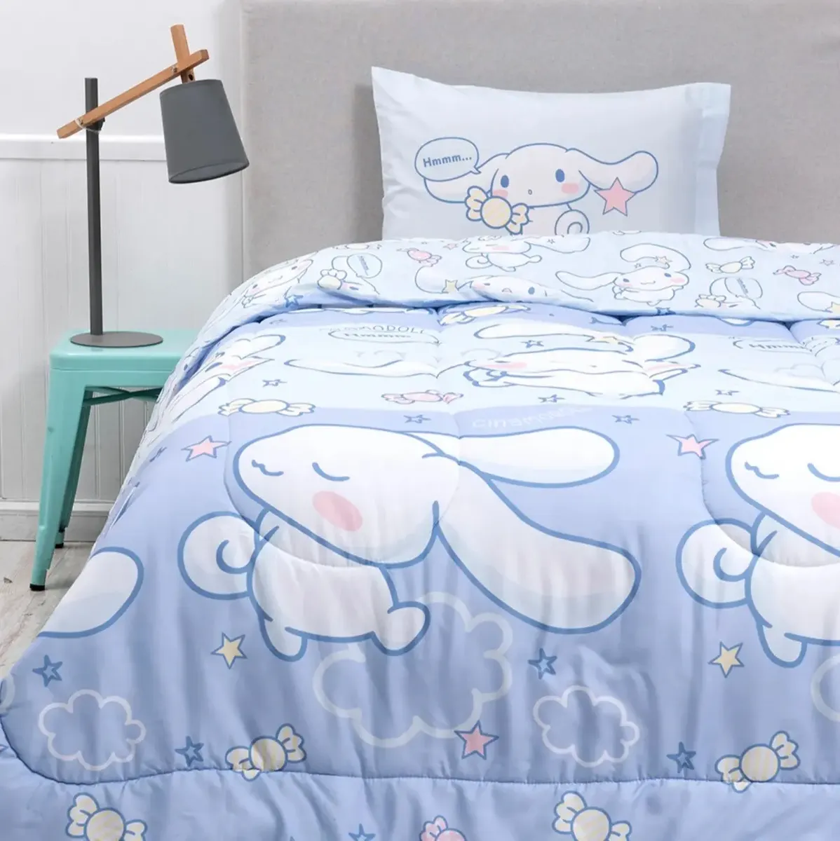 Plumón Reversible Cinnamoroll Sanrio 1.5 Plazas con Funda de Almohada