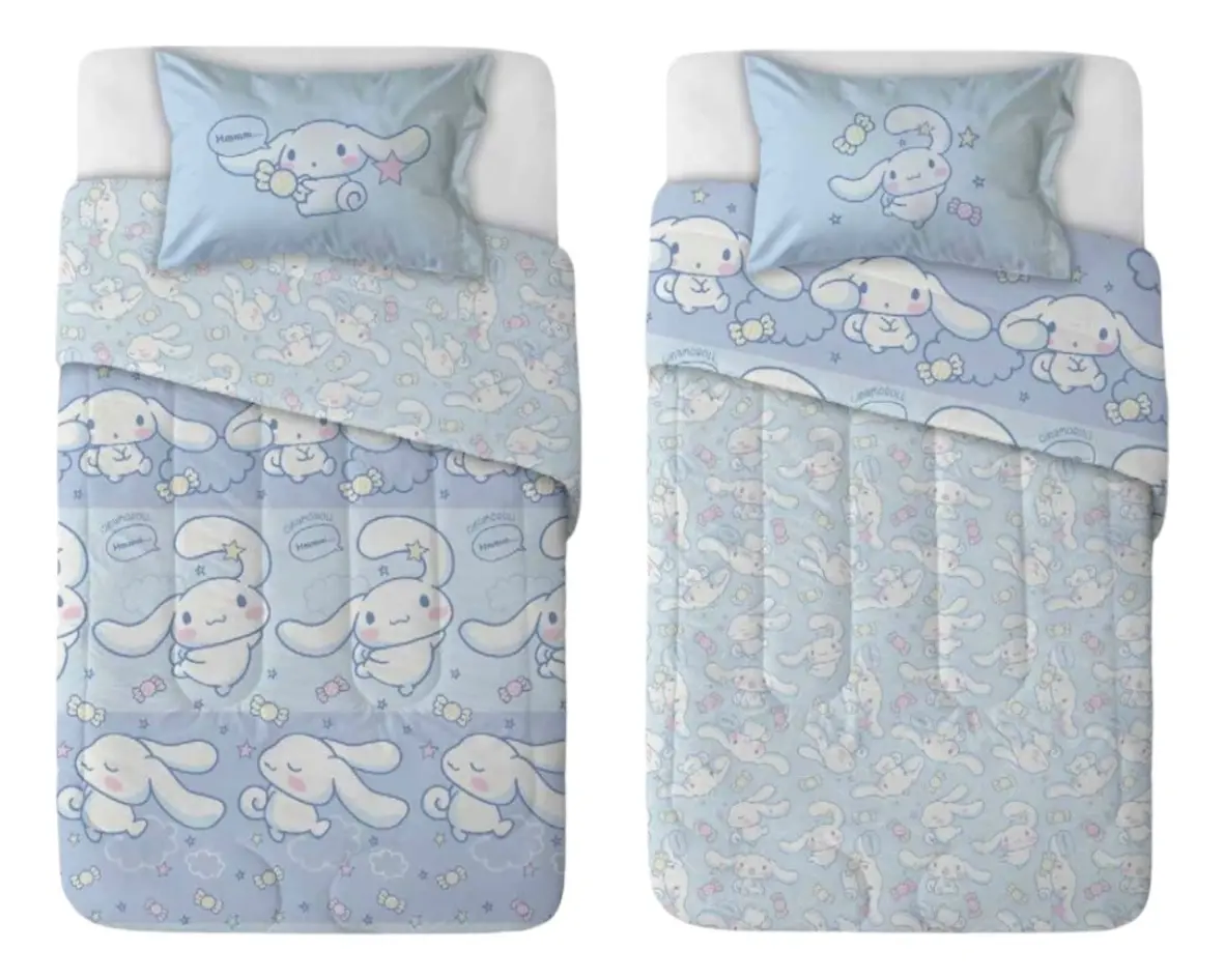 Plumón Reversible Cinnamoroll Sanrio 1.5 Plazas con Funda de Almohada