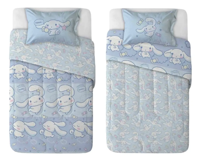 Plumón Reversible Cinnamoroll Sanrio 1.5 Plazas con Funda de Almohada