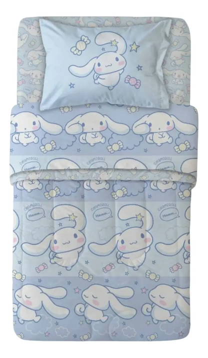 Plumón Reversible Cinnamoroll Sanrio 1.5 Plazas con Funda de Almohada